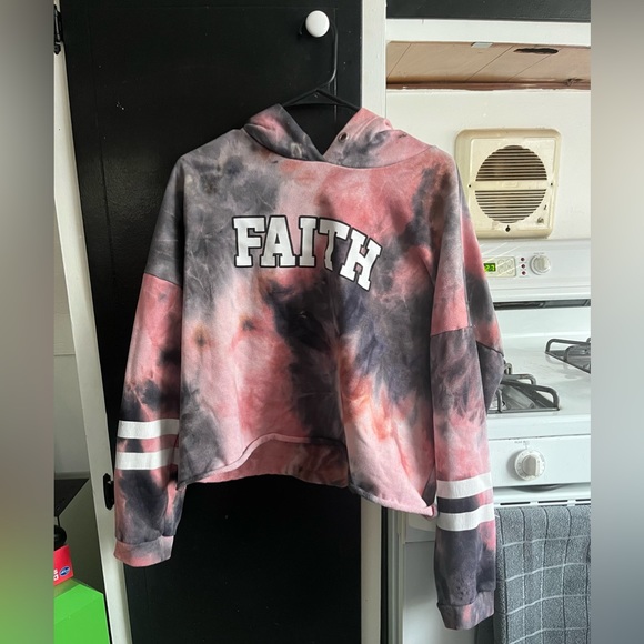 FAITH tie-dye crop hoodie - Picture 1 of 2